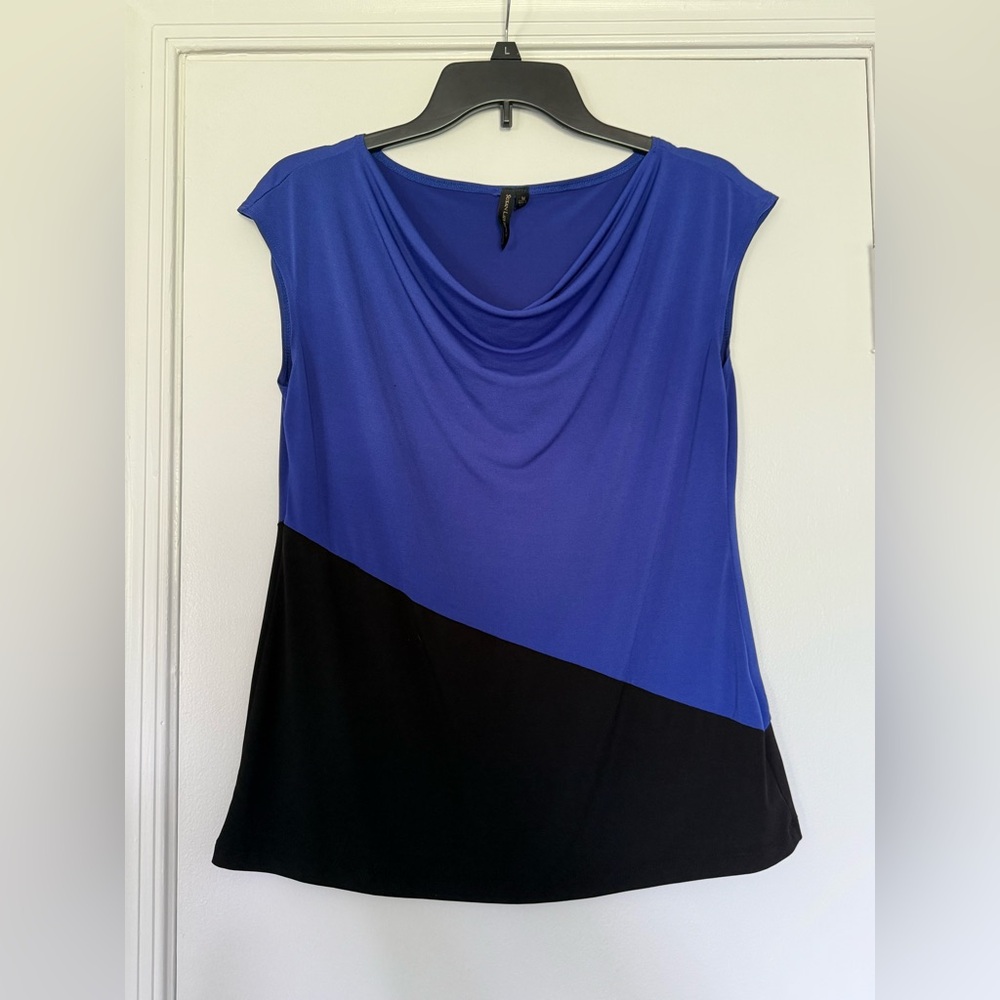 Susan Lawrence Blue and Black Blouse